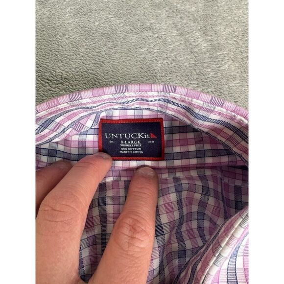 UNTUCKit Wrinkle Free Long Sleeve Button Down Shirt Men's Size XL Pink - Picture 4 of 8